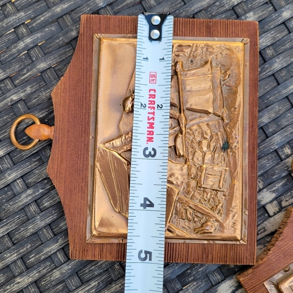 Vintage Fait au Quebec Hammered Copper Breadmaker & Fireplace Scene by A Nadeau - Picture 5 of 12